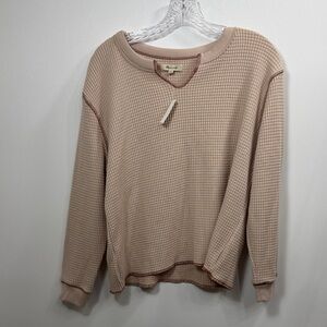 Madewell Waffle Knit Sweatshirt in antique cream size medium. NWT.